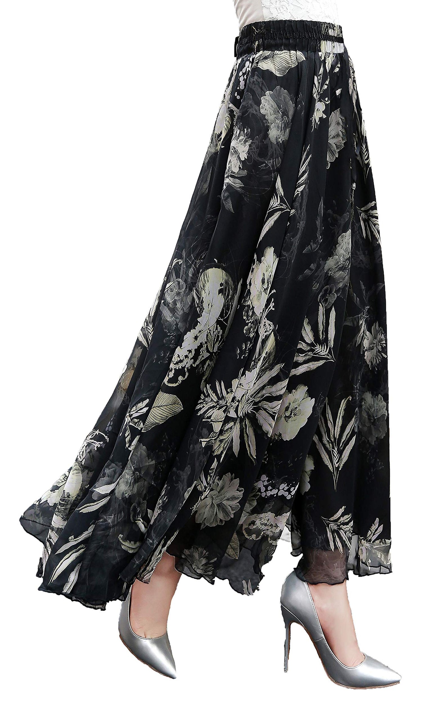 Womens Long Chiffon Bohemian Skirt Gypsy Dress Maxi Boho Beach Skirt