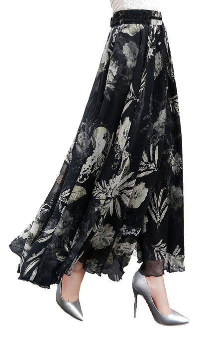 Womens Long Chiffon Bohemian Skirt Gypsy Dress Maxi Boho Beach Skirt