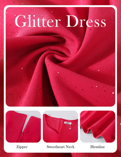 HomRain Vestidos de cóctel brillantes con purpurina para mujer, vestido de dama de honor para invitados de boda, vestido de graduación