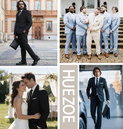 Mens Suit 2 Piece Formal Business Tuxedo for Men Wedding Prom Groom Outfit Blazer Dress Pants Suit Set