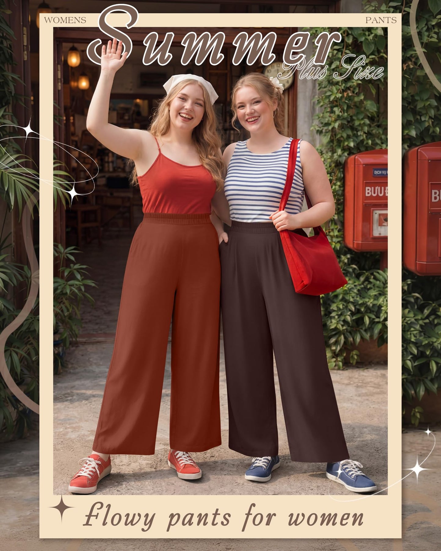 Evervibe 3 Pack Women Plus Size Wide Leg Pants Loose Fit Palazzo Lounge Yoga Sweatpants High Waist Casual Pajamas Pants