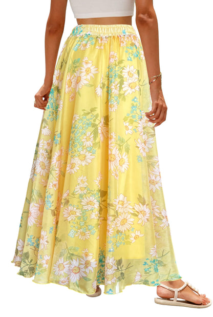Womens Long Chiffon Bohemian Skirt Gypsy Dress Maxi Boho Beach Skirt