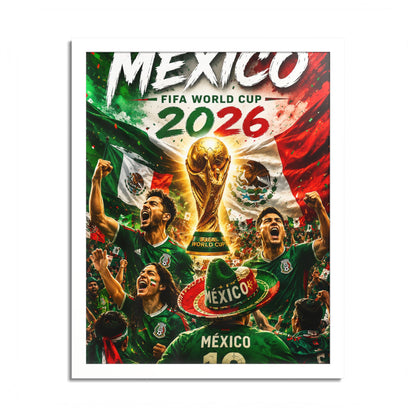 Mexico 2026 World Cup Poster — Colored Frame Soccer Poster