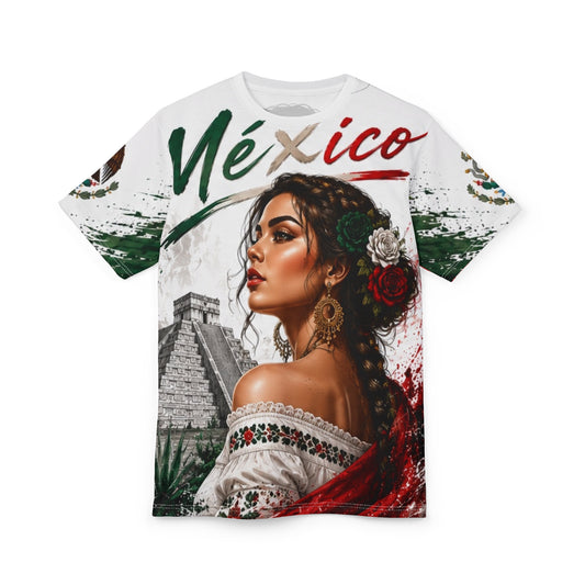 Mexico Floral Portrait Tee – México Graphic All-Over Print Shirt