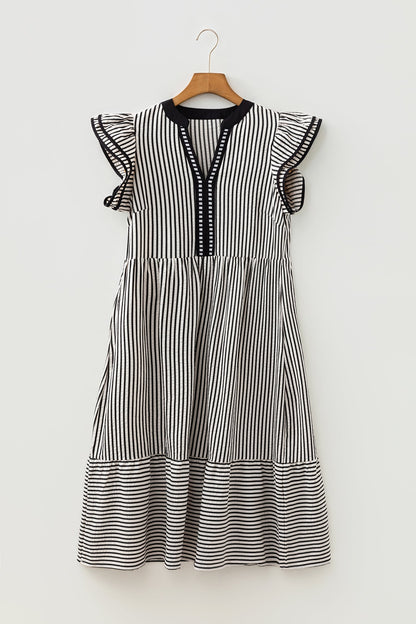 Opal Contrast Trim Midi Dress