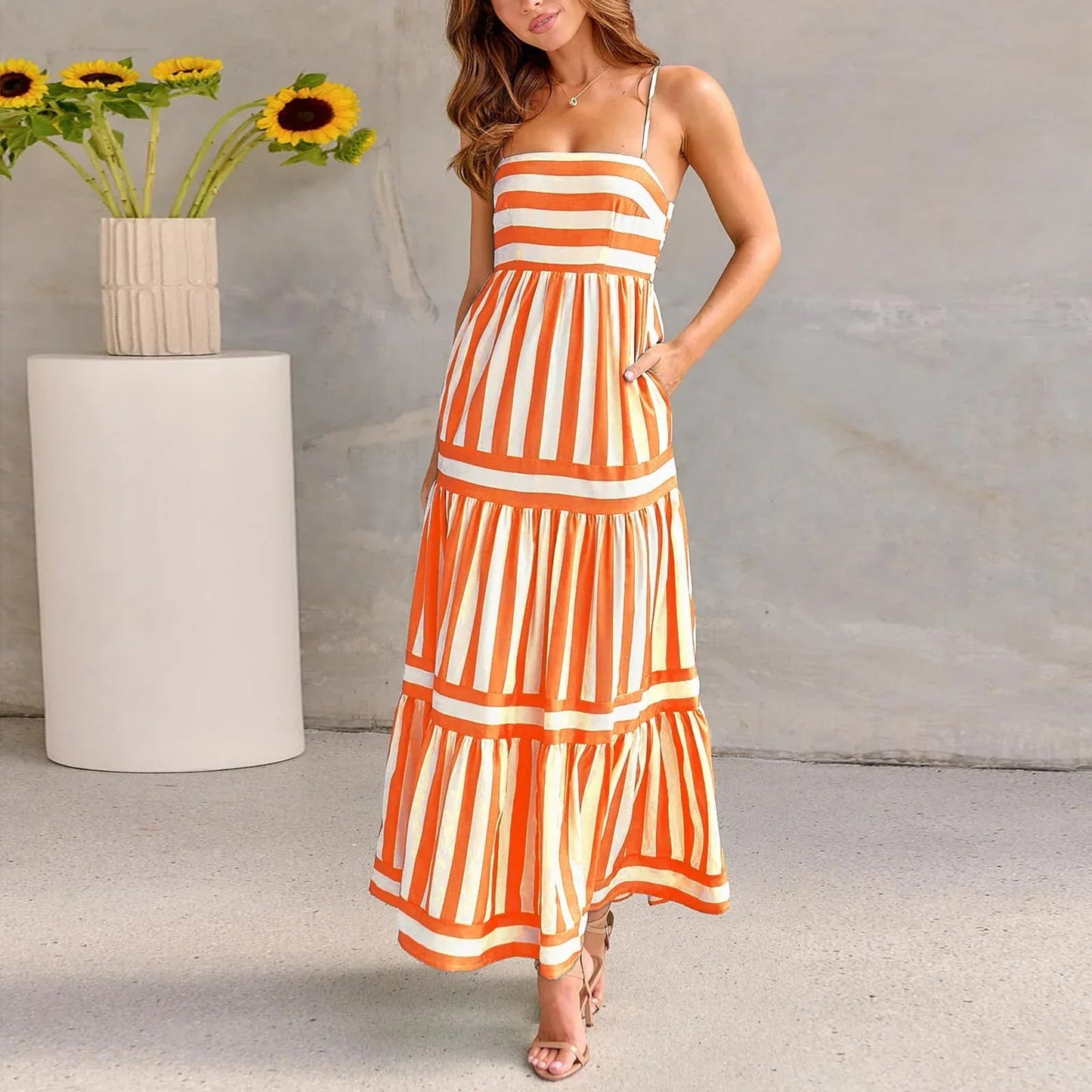 Coastal Stripe Maxi Dress