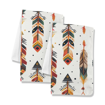 Baha Ranch Southwestern Feathers Set of 2 Dish Towels Made in America