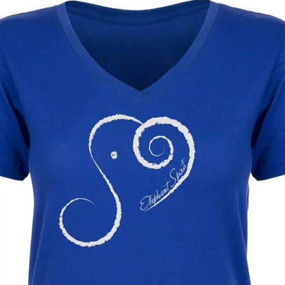 Women's Elephant Spirit Cotton Blend V-Neck Short Sleeve T-Shirt