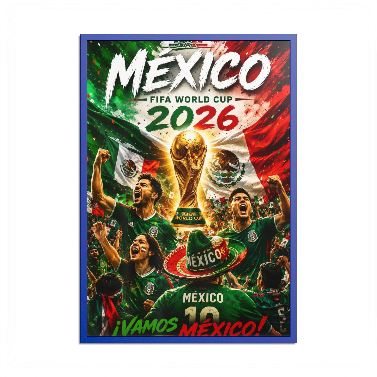 Mexico 2026 World Cup Poster — Colored Frame Soccer Poster