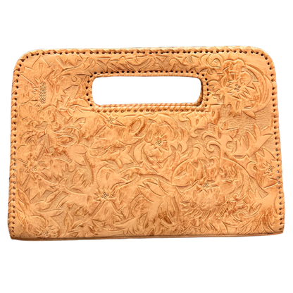 The Claire| Hand-Tooled Leather Statement Clutch