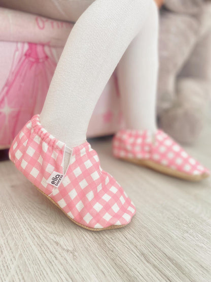 Ella Bonna Baby Moccasins, Slippers, Pink Striped