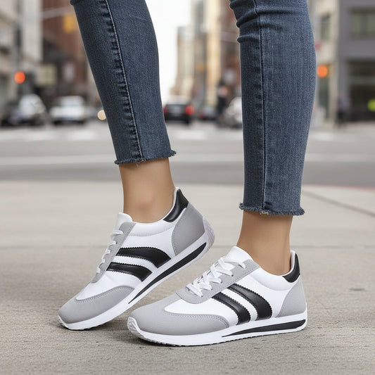 Women's Lace-Up Round-Toe Casual Sneakers