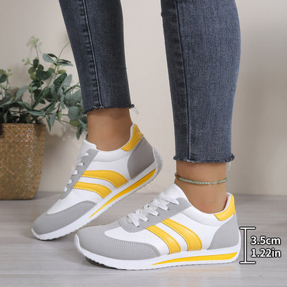 Women's Lace-Up Round-Toe Casual Sneakers
