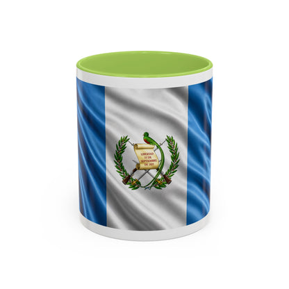 Guatemala Flag Accent Coffee Mug – 11/15oz Patriotic National Emblem Ceramic Mug