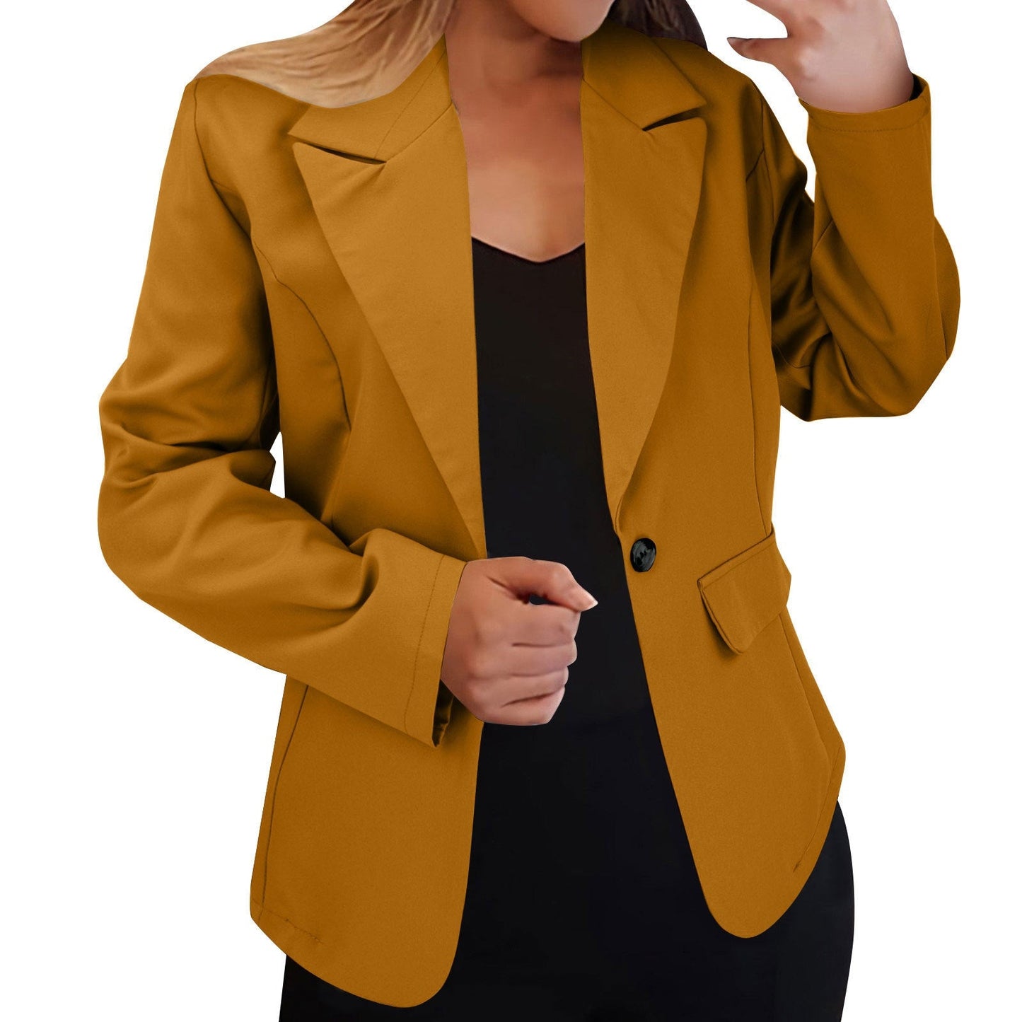 Fall Long-sleeved Solid-color Cardigan Blazer