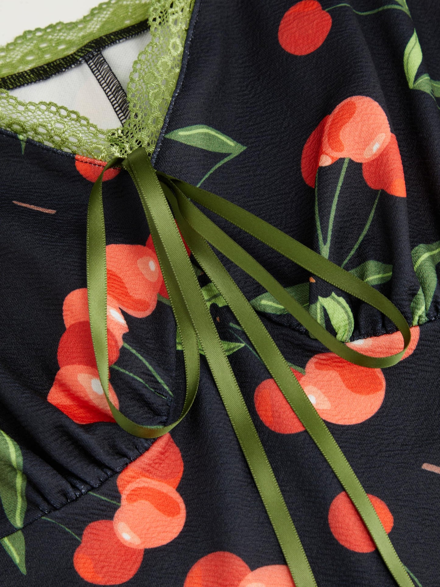 CIDER Women's Floral Mini Dress Fruit Sleeveless V Neck Lace Trim Sun Dress A Line Cute Summer Dresses Beach Vacation Outfits
