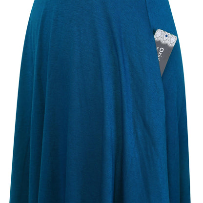 oxiuly Women's Vintage Dot V-Neck Cap Sleeve Casual Pockets Swing Tea Dress OX296