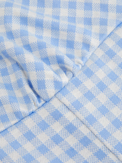CIDER Womens Summer Gingham Dress Plaid Tie Spaghetti Strap Sleeveless Lace Trim Cute A Line Casual Mini Dresses Sundress