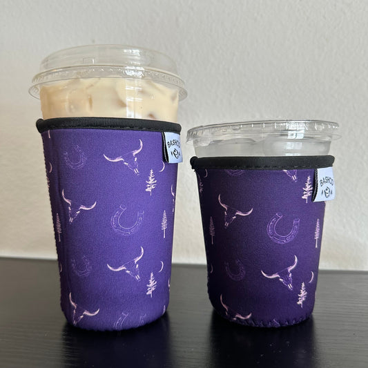 Dark Skull Pattern Coffee Sleeve | Western Pattern Coffee Koozie