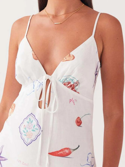 Tie-Front Mini Cami Dress (See size chart where applicable)