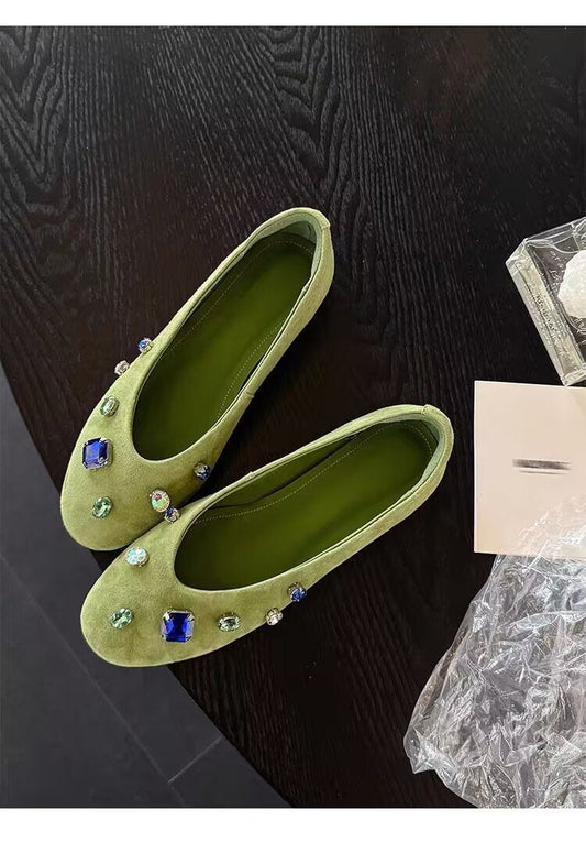 Women's French Rhinestone Gem Slip-On Loafers