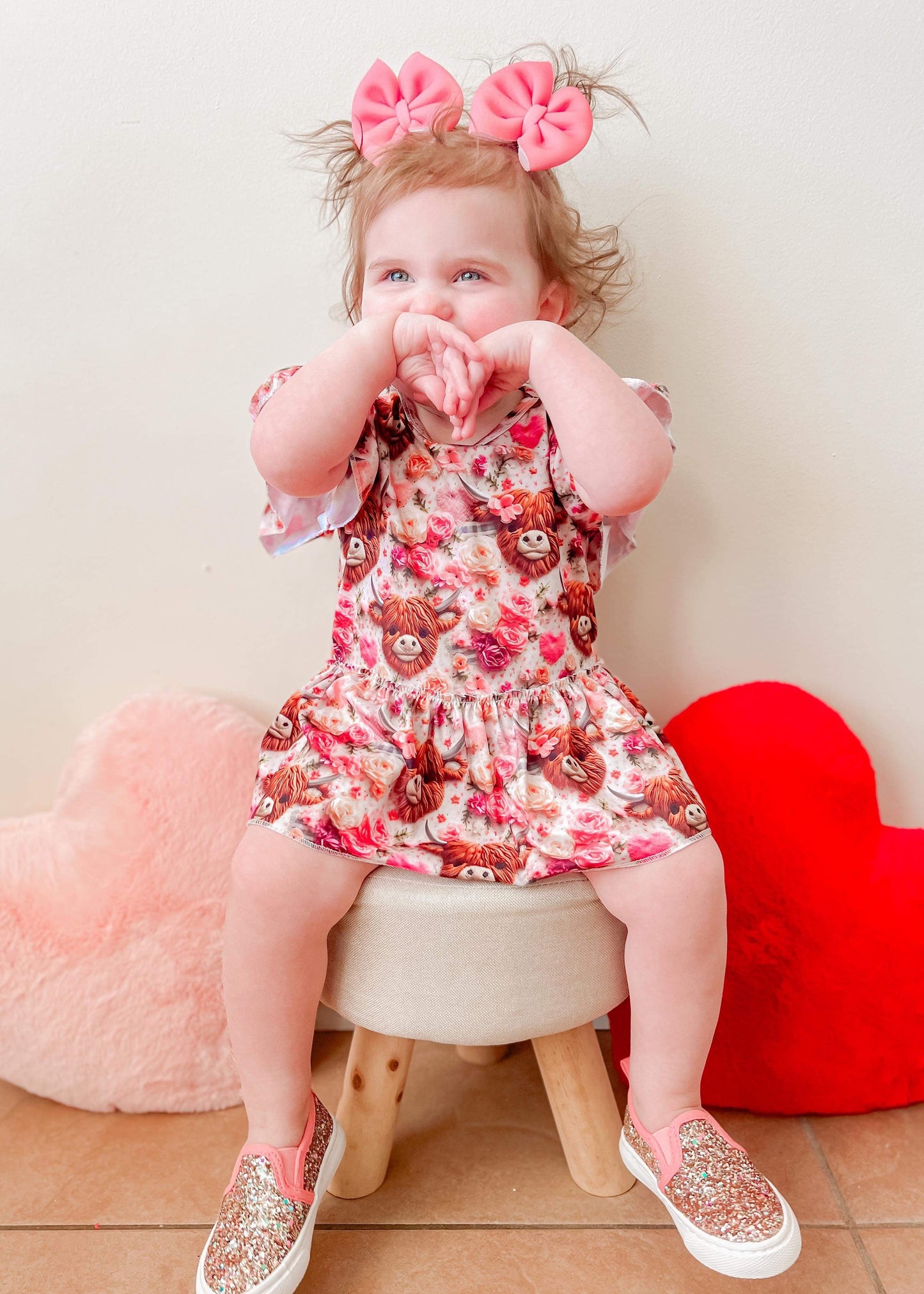 Pink highland skirted romper