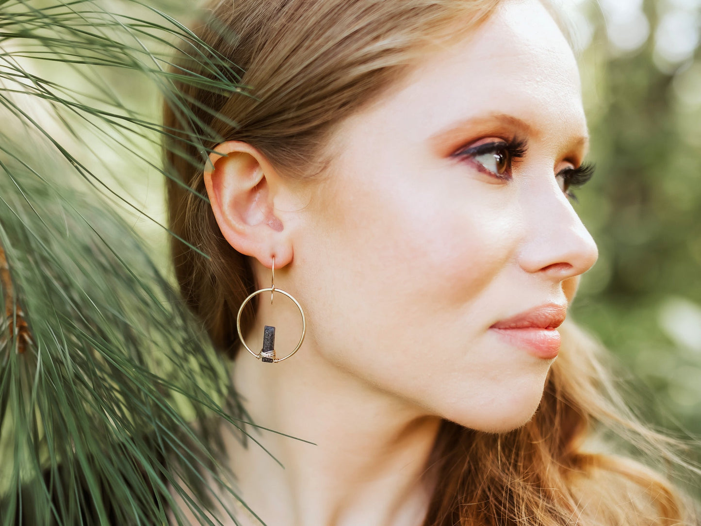 Sunrise Earrings - Black Sunstone