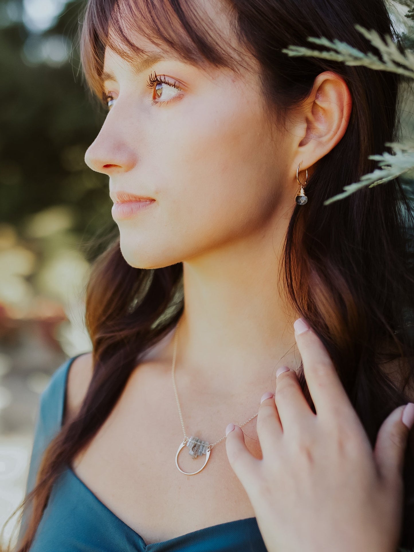 Bar Graph Necklace - Aquamarine