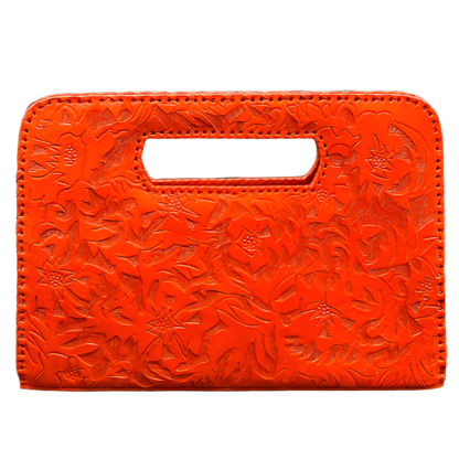 The Claire| Hand-Tooled Leather Statement Clutch