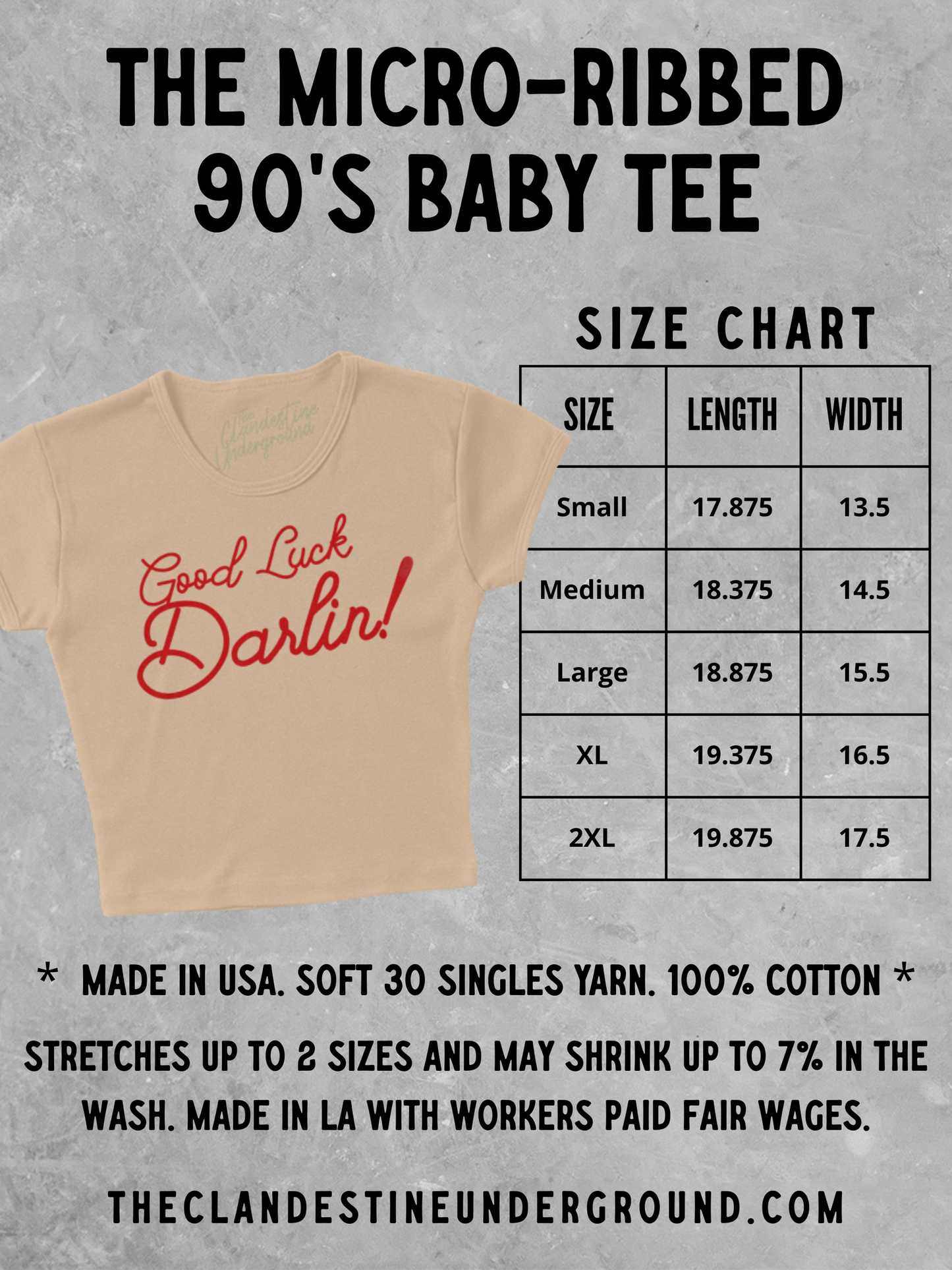 Underground Original Design: Welcome to Memphis, Tennessee Micro-Ribbed Baby Tee
