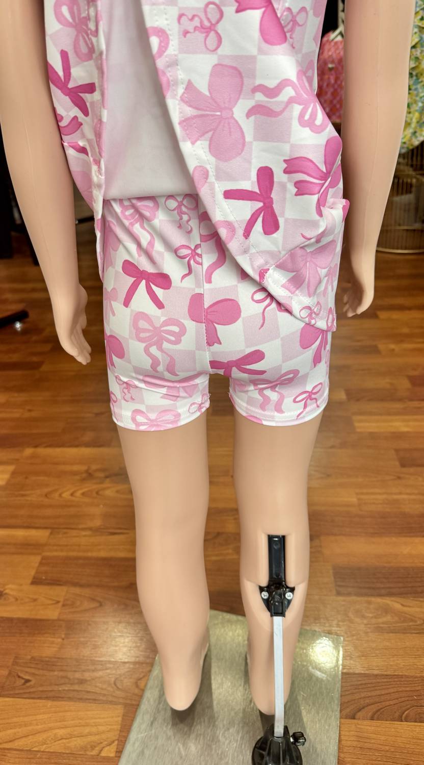 Coquette Bow Plaid Dress