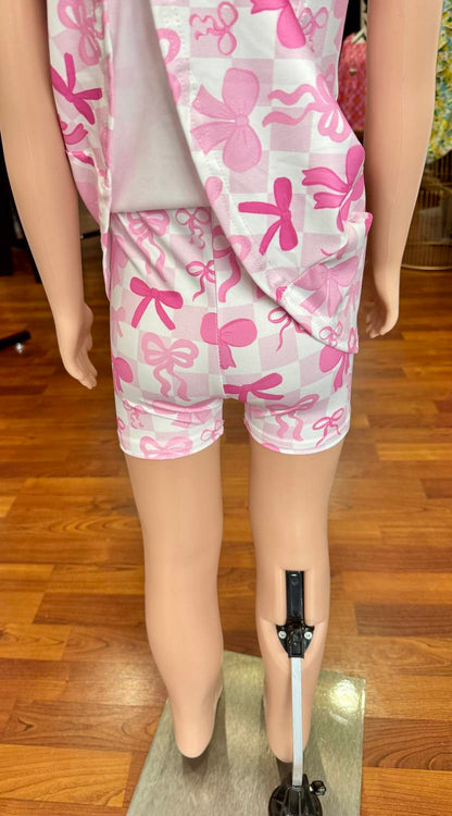 Coquette Bow Plaid Dress
