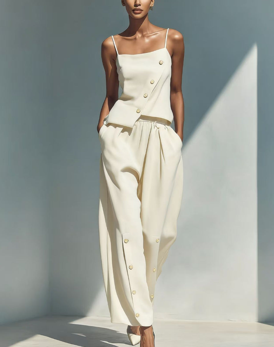 Women's Gold-Buckle Camisole & Pants Two-Piece Set