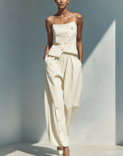 Women's Gold-Buckle Camisole & Pants Two-Piece Set