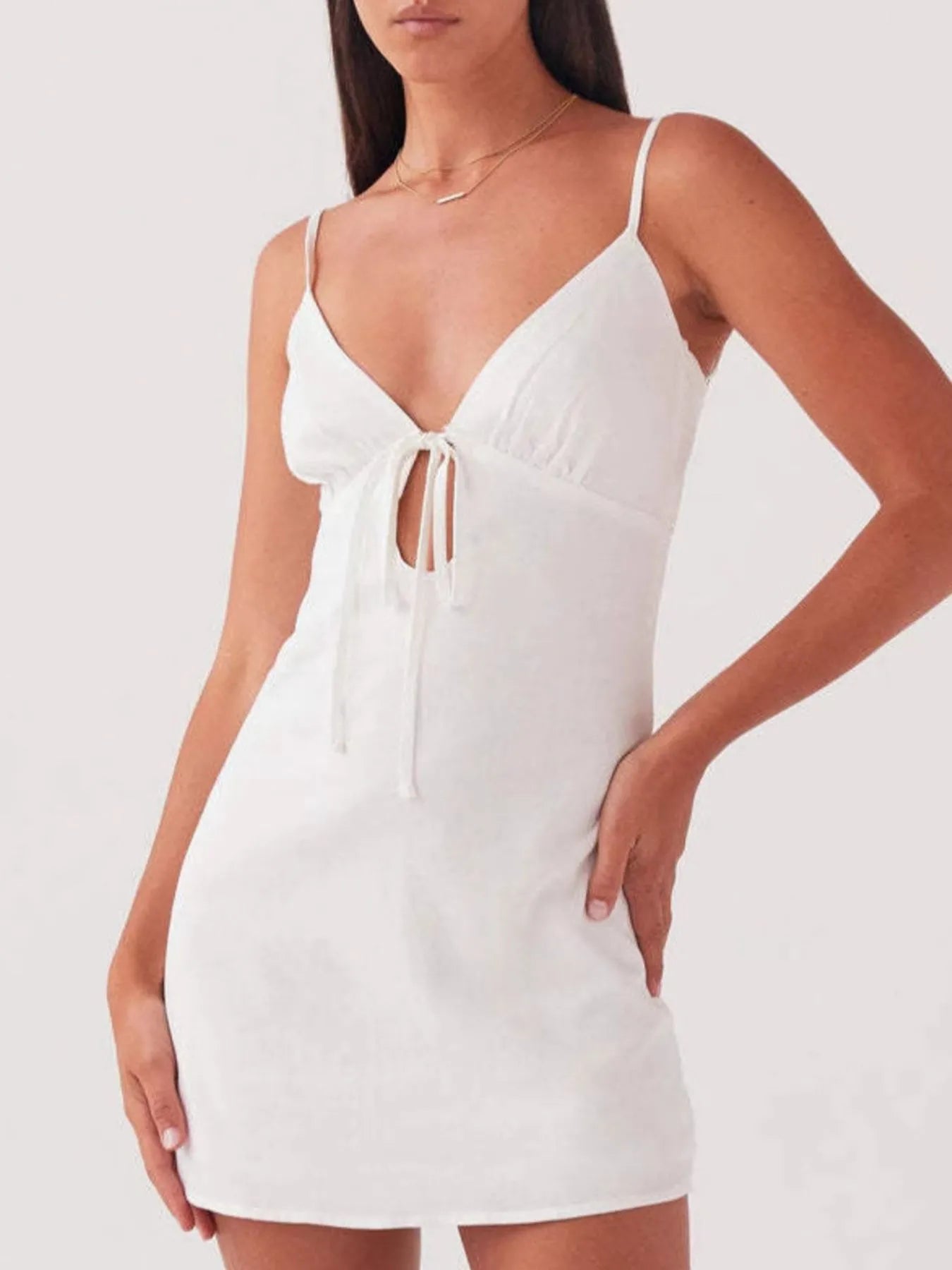 Tie-Front Mini Cami Dress (See size chart where applicable)