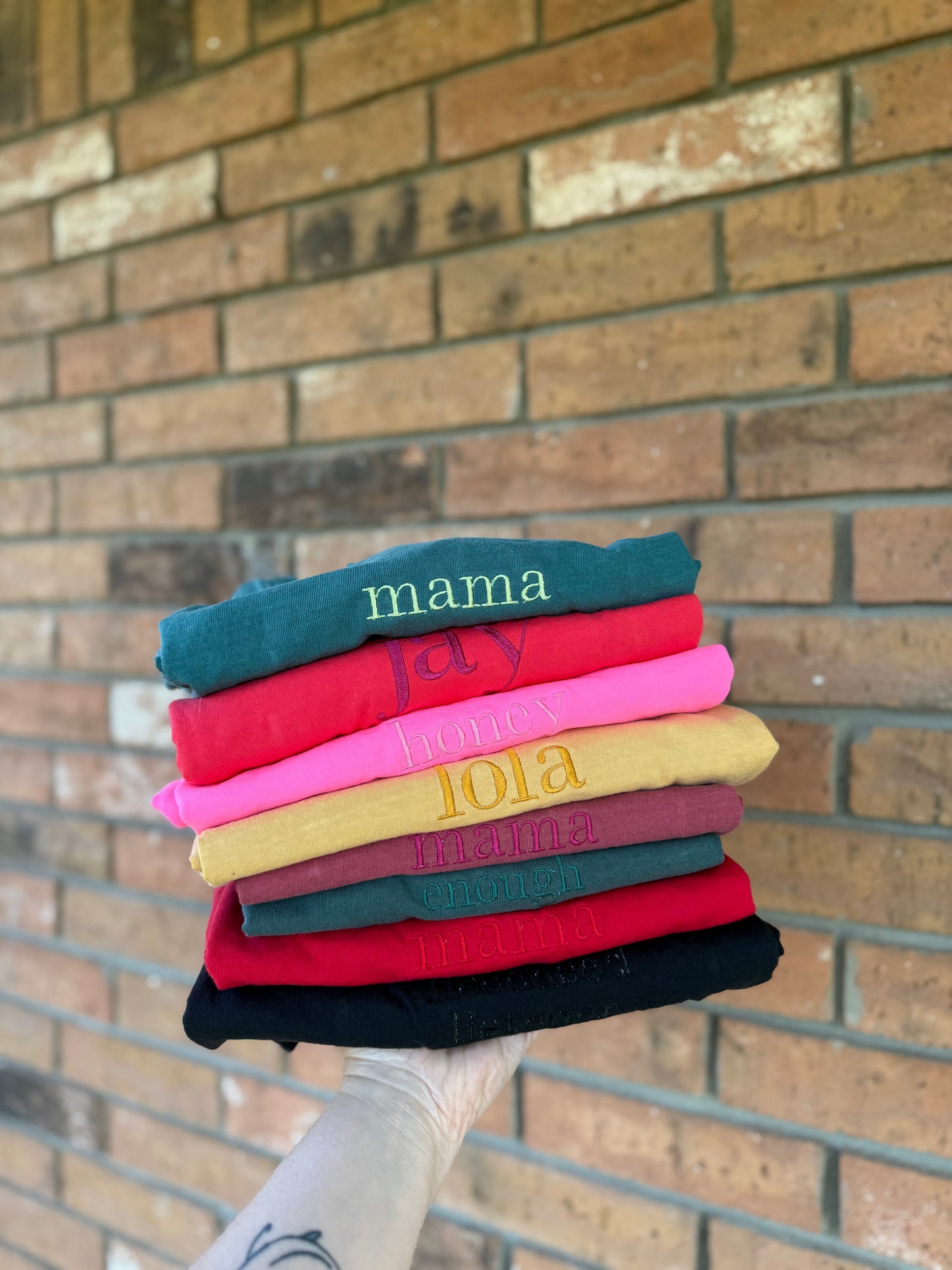 embroidered * custom simple word/name tee