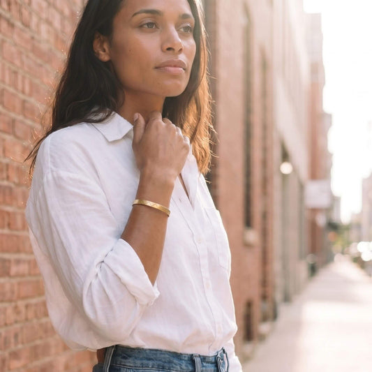 Engraved Brass Cuff Bracelet | Rubi