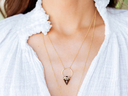 Albatross Necklace - Black Sunstone