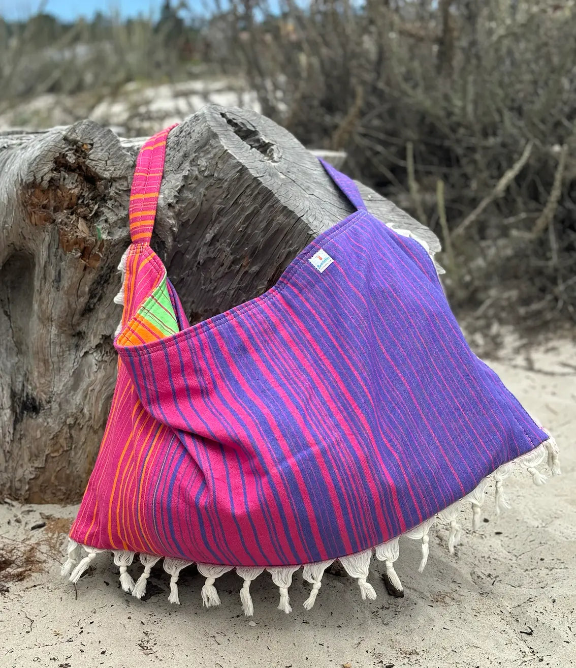 Striped 3 in 1 Turkish Cotton Beach Bag