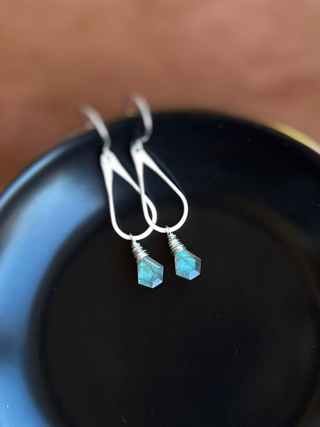 Prism Hoops - Labradorite