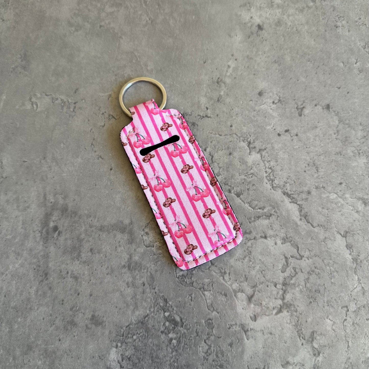 Chapstick Holder Keychain – Cow Print, Camo Pink Bow, Cowboy Toile, Barn Toile, croquette, duck, moon