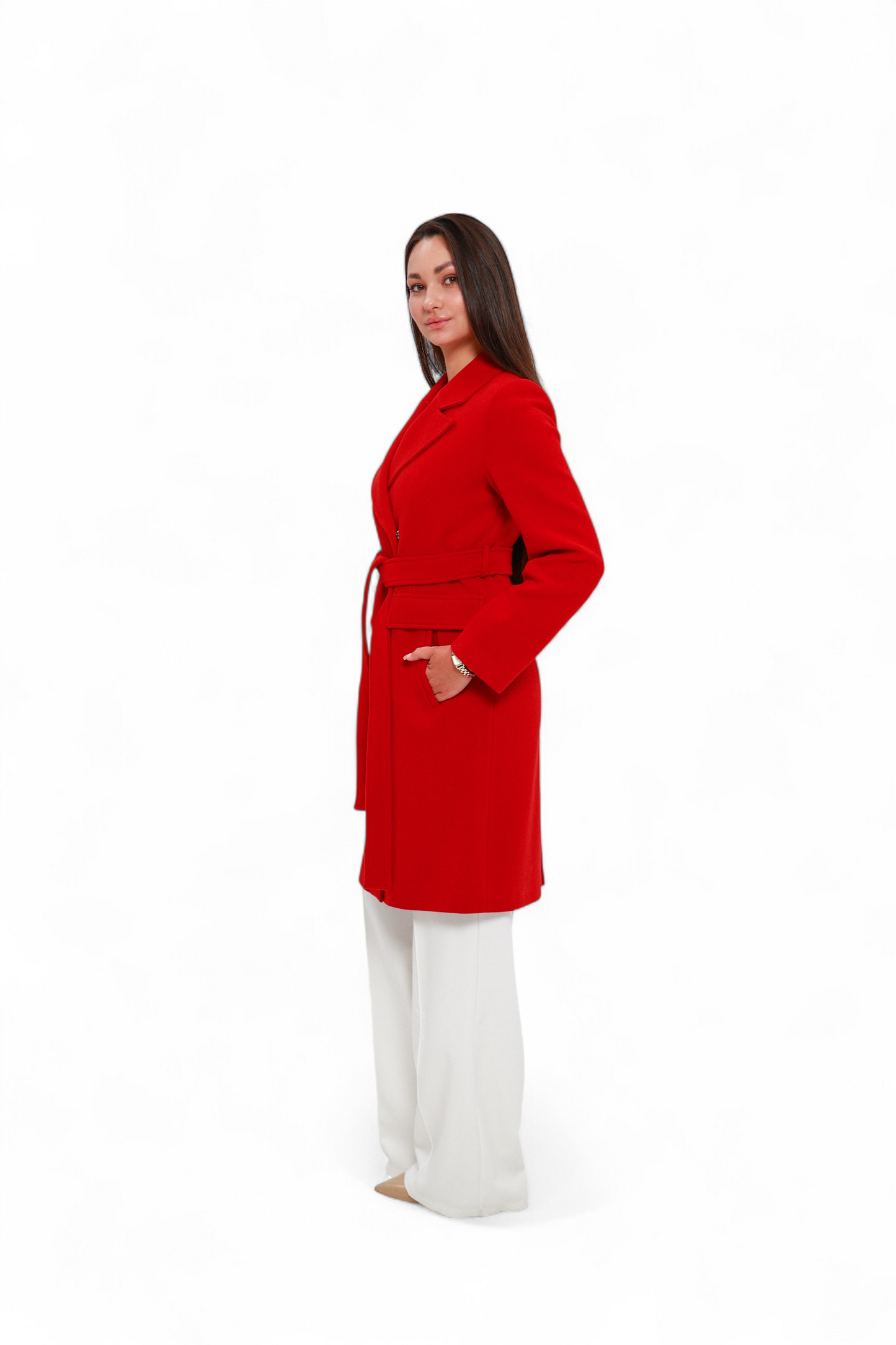 Lafayette Cashmere Blend Overcoat in Ruby