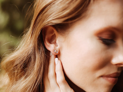 Baguette Studs - Moonstone
