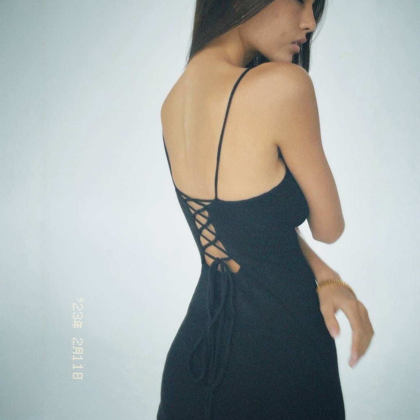Bare Muse Black Cloud-Knit Maxi Dress