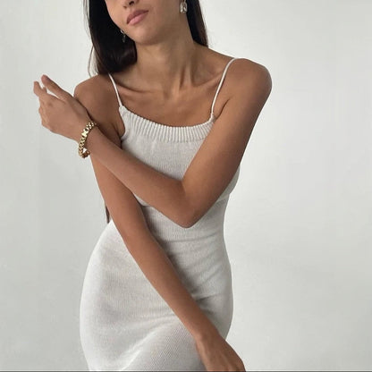 Bare Muse Ivory Cloud-Knit Maxi Dress