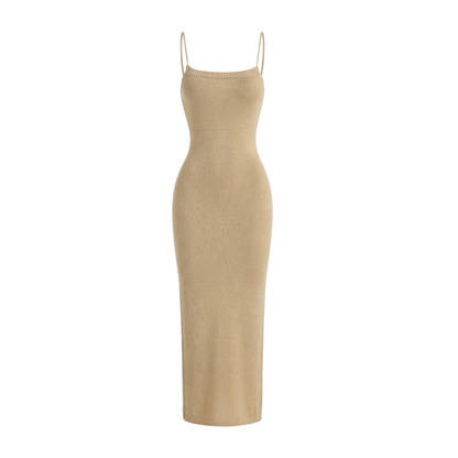 Bare Muse Khaki Cloud-Knit Maxi Dress