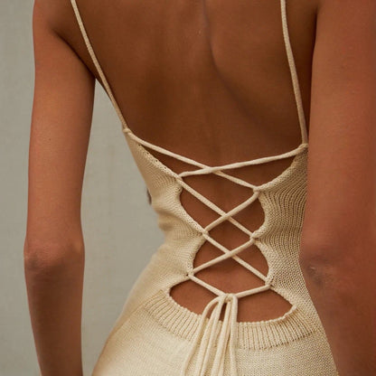 Bare Muse Khaki Cloud-Knit Maxi Dress