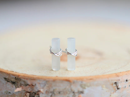 Birch Studs - Moonstone