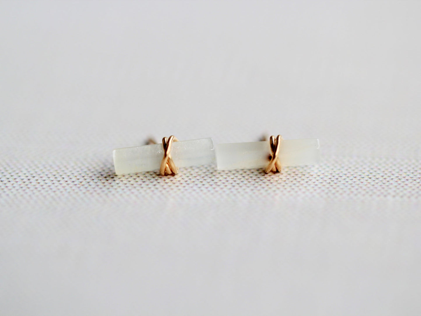 Birch Studs - Moonstone