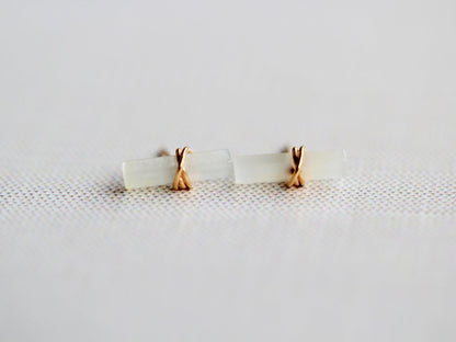 Birch Studs - Moonstone